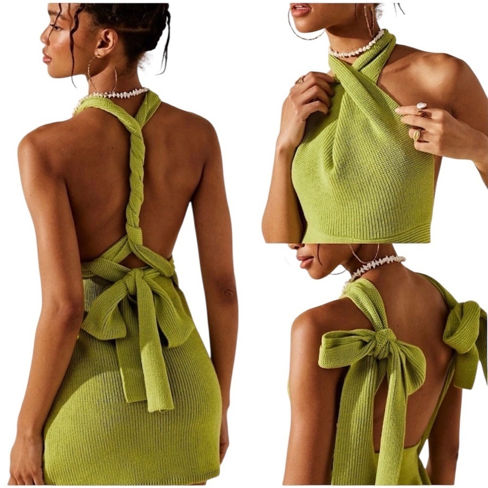 Free People Beach Convertible Low Back Ribbed Sweater Dress Size L - Picture 6 of 7